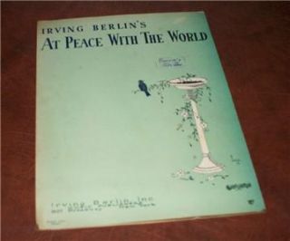 Irving Berlins at Peace with The World Sheet Music