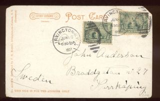 1907 UDB View Matthiessen Grove Irvington on Hudson NY sent to Sweden