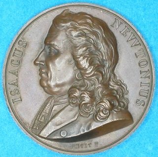 Isaac Newton English Physicist Astronomer RARE French Bronze Medal