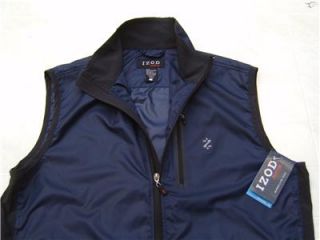 Mens IZOD Golf Wind Shirt Zip Jackt Function Vest L