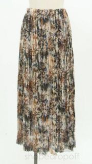 Issey Miyake Multicolor Abstract Print Pleated Skirt Size 3