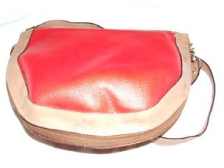 Very Unique Isanti Navy Red Leather Reversable Cros Body Bag Italy