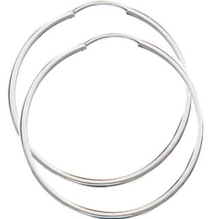 Sterling Silver Italian Beautiful Continuous Endless Hoop Thin