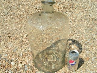 Old Glass Italian Wine Bottle Jug Demijohn 2091