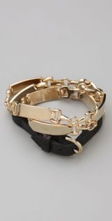 House of Harlow 1960 Metal & Leather Wrap Bracelet