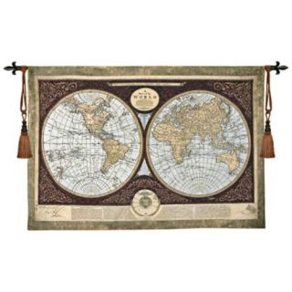Map of the World 53 Wide Wall Hanging Tapestry   #J9019  