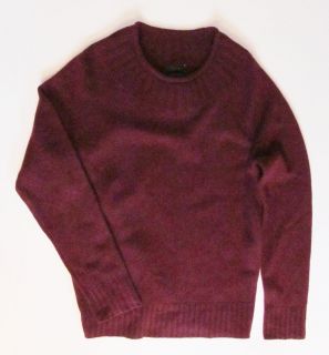 Crew Collection Cashmere Ribbed Sweater s Heather Cabernet