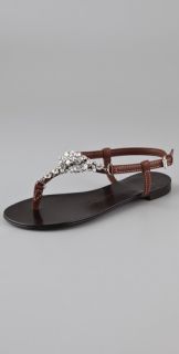 Giuseppe Zanotti T Strap Jeweled Sandals