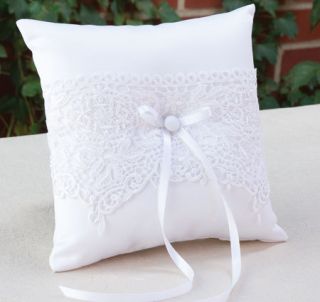  Lace Collection White or Ivory Wedding Ring Bearer Pillow