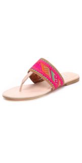 Twelfth St. by Cynthia Vincent Love Embroidered Thong Sandals
