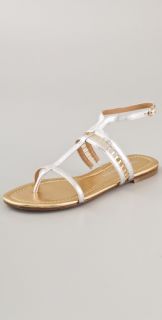 Sigerson Morrison Kate Metallic Lattice Flat Sandals