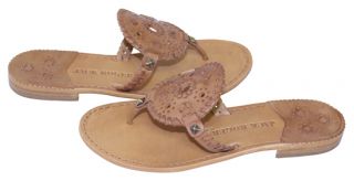 Jack Rogers Georgica Cognac Leather Sandals 6 5 New