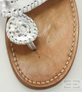 Calypso by Jack Rogers Metallic Silver Leather Slide Sandals Size 8M