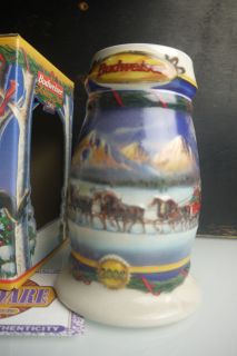 Budweiser Beer Stein CS416 Holiday in The Mountains 2000 Anheuser