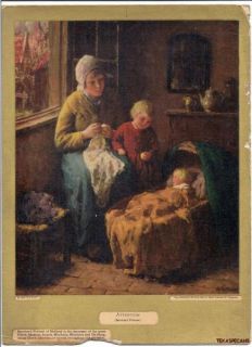 1933 Bernard Pothast Print Attention Baby in Cradle