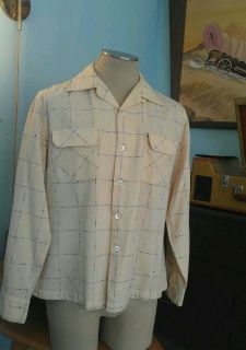 Vintage 1940s 50s Jack Kerouac Flannel Shirt. Bold Flecks Vlv