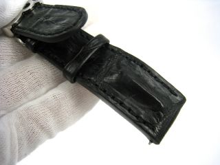 New Jacob & Co. Real Baby Crocodile Skin Watch Band Black 22mm Factory