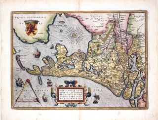 Antique Map Netherlands Ortelius 1592