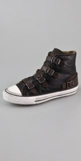 Ash Virgin Suede 4 Buckle Sneakers with Shearling Lining