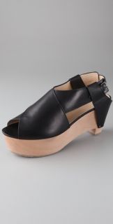 3.1 Phillip Lim "X" cellent Wood Platform Sandals