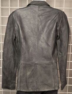 Organic John Patrick Aged Leather Jacket Blazer Single Button New $895