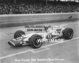 1966 Jackie Stewart Lola Bowes Indy 500 Racing Photo