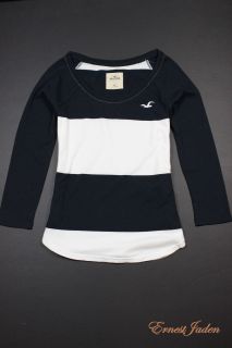  NEW Hollister by Abercrombie womens Jack Creek Stripe Tee T Shirt NWT