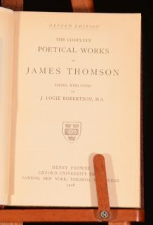  Complete Poetical Works Of James Thomson J Logie Robertson First Ed