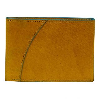 Fold Tan Clearcut Superslim Sports Top Grain Leather Bifold Wallet