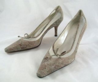 Renee Leather Suede Snakeskin Design Jenny Womens Pumps Size 7 5M