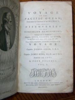 1785 4 Vol Captain James Cook Pacific Voyage Ships Antique Leather