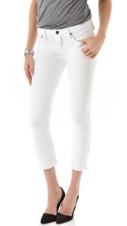 Helmut Lang White Wash Cropped Skinny Jeans
