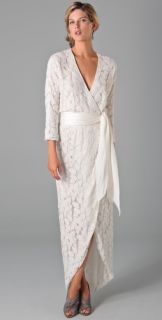 Halston Heritage Kimono Wrap Long Sleeve Gown