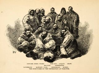 1882 Steel Engraving Survivors Jeannette Arctic Expedition Yakutsk