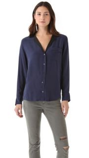 Equipment Keira Blouse with Contrast Lapels