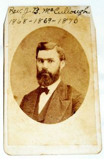 Old CDV Photograph Portrait Reverend James B McCullough 1868 1870 Rome