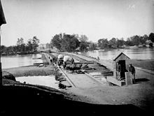 pontoon bridge across the james river at richmond virginia 1865