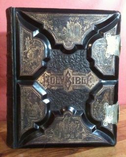  Bible Clasp Unmarked Steel Wood Plates King James Pulpit Bible