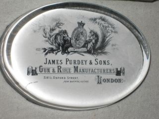james purdey & sons gun makers glass paperweight london england