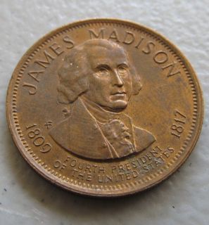 James Madison 4th President of USA Presidential History Coin Token P 2