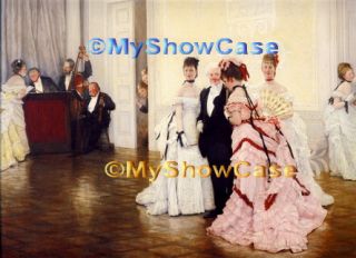 17x13 Print c19th Elegant Society Dance Party Ballroom Victorian Lady
