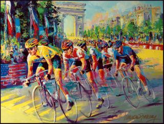 Malcolm Farley Triumph in Paris Bicycle Hand Signed Giclee Art SUBMIT