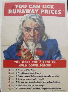  WWII Poster James Montgomery Flagg   You Can Lick Runaway Prices