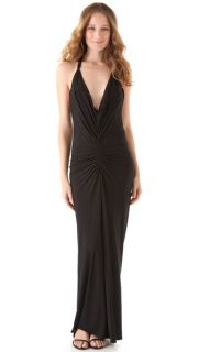 Thayer Ruched Maxi Halter Dress