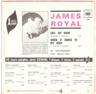 James Royal Call My Name 1967 Mod Northern Soul Arranged by Keith