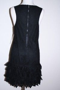 Authnwt $396 Alice Olivia Randi Ruffle Skirt Lace Tank Dress in Black