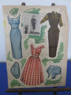 Vtg Paper Dolls 1957 Janet Leigh Desses Desgned by Janet Leigh