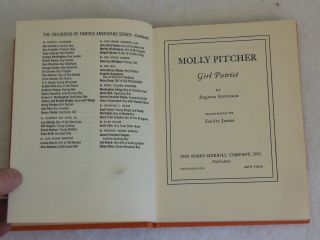  Molly Pitcher Girl Patriot Illustrated Bobbs Merrill C 1952
