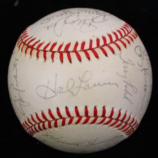 1987 Astros Team Signed Baseball w Berra N Ryan JSA