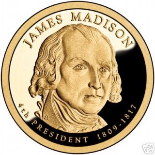 James Madison President Dollar Coins from US Mint Rolls